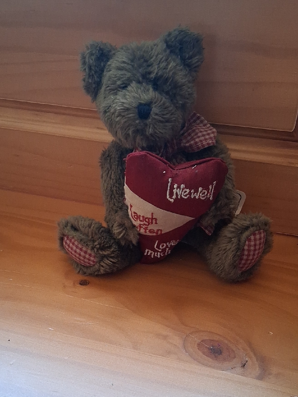 Boyds Bears Brown Plush Teddy Holding Red Heart